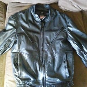Vintage Mens Brooks leather motorcycle jacket with